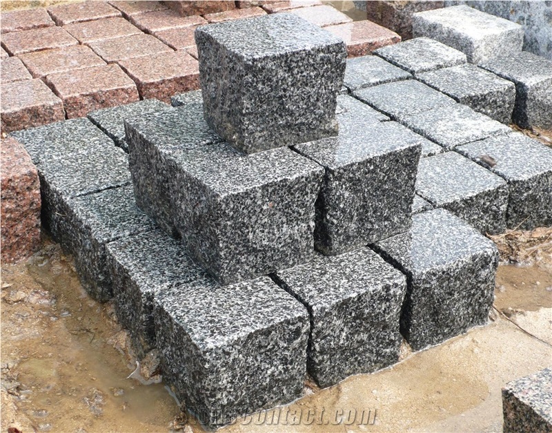 G399 Granite B.H Cubes,China Black Granite Cobble Stone Pavers