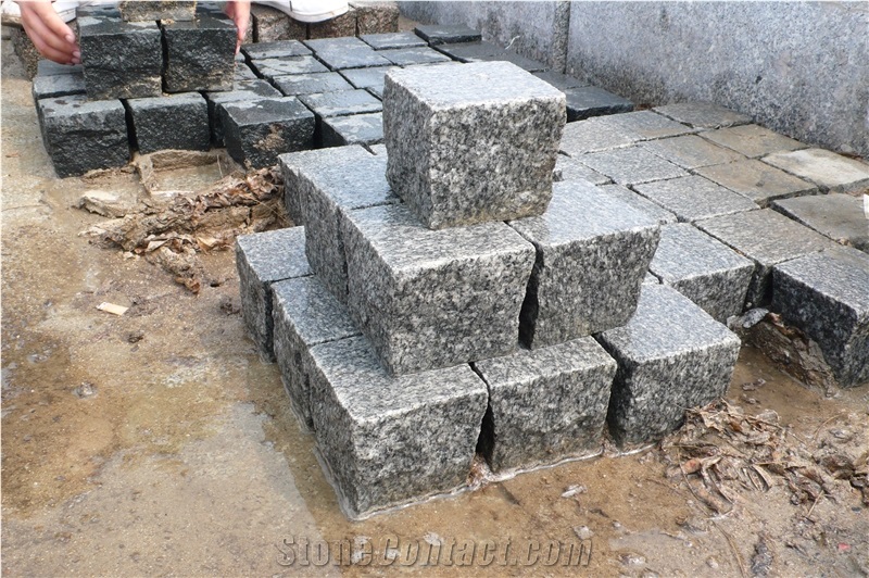 G399 Granite B.H Cubes,China Black Granite Cobble Stone Pavers