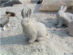 Granite Sculpture with Rabbit Shape, White Granite Sculpture & Statue