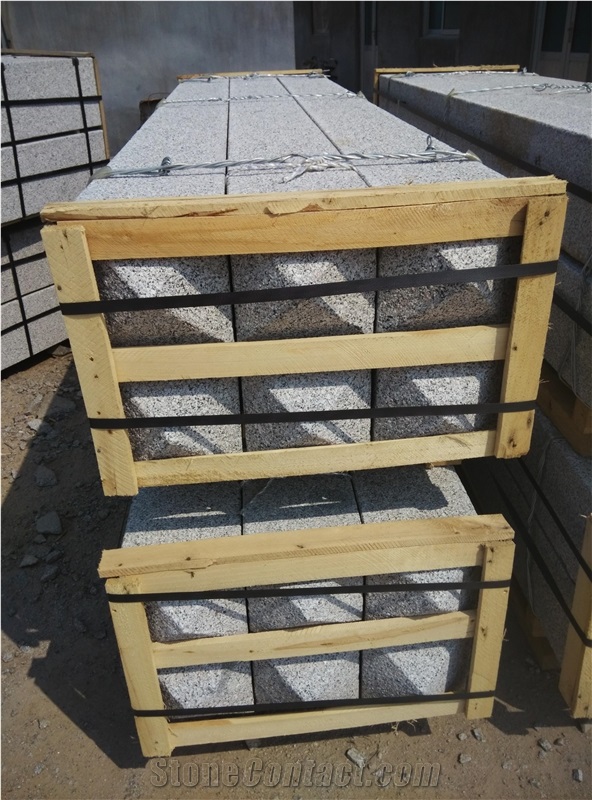 Grey Granite Flamed & Bush Hammered, Grey Granite Column