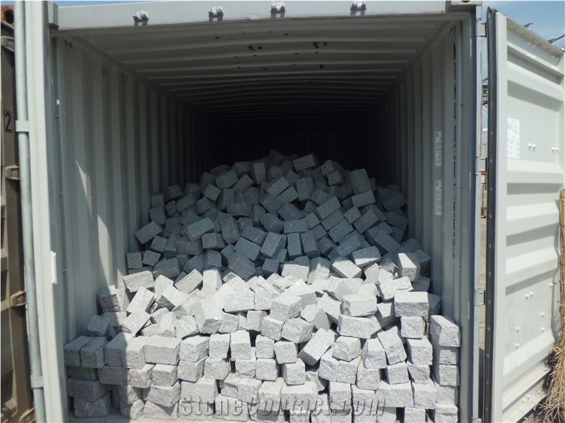 High Quality New G603 Granite Tumbled Cube Stone