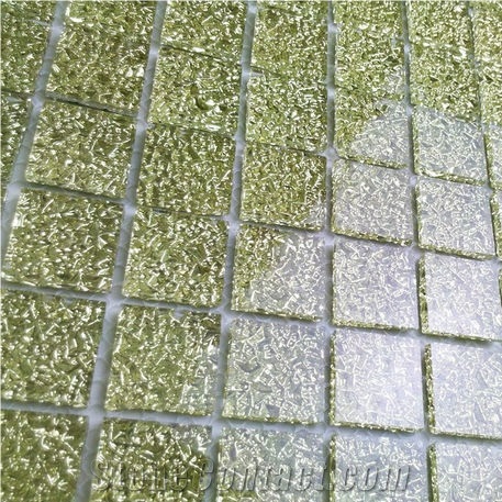 Pf107 Gold Diamond Mirror Glass Mosaic Plating Glass Mosaic