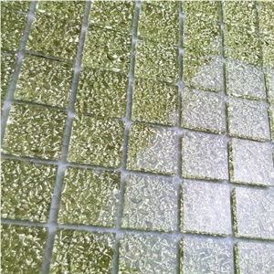 Pf107 Gold Diamond Mirror Glass Mosaic Plating Glass Mosaic