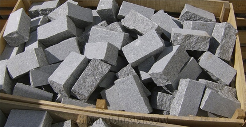 Azul Alpendurada Granite Coobles, Grey Portugal Granite Cube Stone & Paver