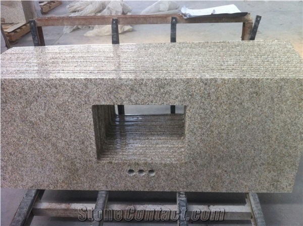 Yellow Rust Granite Countertops,China Yellow Granite Bathroom Tops,G682 Rusty Yellow Vanity Tops,Sunset Golden Yellow Granite Tops