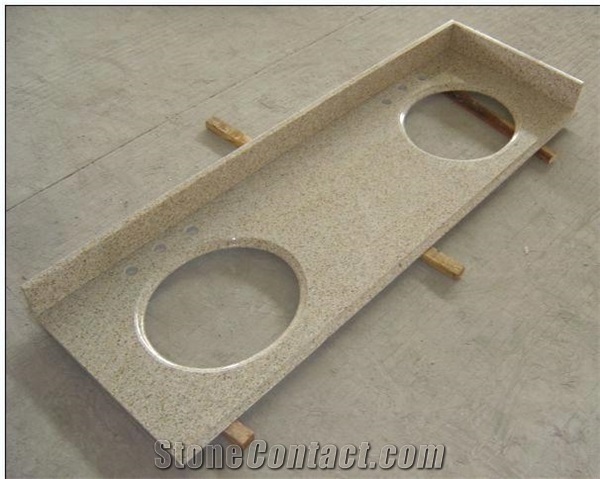 Yellow Rust Granite Countertops,China Yellow Granite Bathroom Tops,G682 Rusty Yellow Vanity Tops,Sunset Golden Yellow Granite Tops