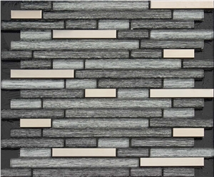 China Glass Mixed Aluminium Mosaic Manufacture H5291 15x98/15x28/15x148/15x198msilk Road Metal