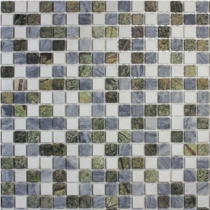 China Glass Mixed Marble Mosaic Manufacture 15x15x4mm Af01h16 Cadiz 4mm Mosaics
