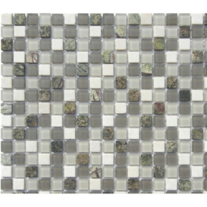 China Glass Mixed Marble Mosaic Manufacture 15x15x4mm Cadiz 603 Cadiz 4mm Mosaics