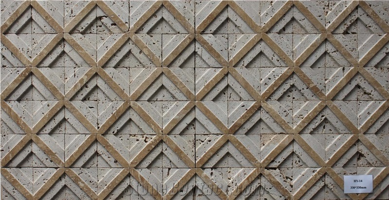 China Travertine Mosaic Manufacture Hy-14