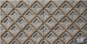 China Travertine Mosaic Manufacture Hy-14