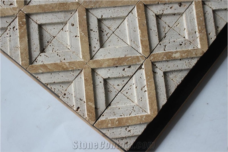 China Travertine Mosaic Manufacture Hy-14
