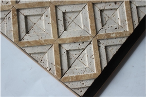 China Travertine Mosaic Manufacture Hy-14