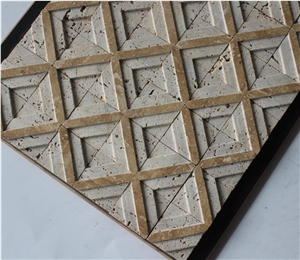 China Travertine Mosaic Manufacture Hy-14