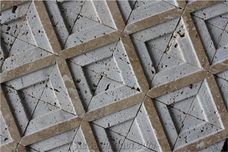 China Travertine Mosaic Manufacture Hy-14