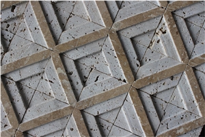 China Travertine Mosaic Manufacture Hy-14