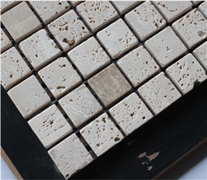 China Travertine Mosaic Manufacture Square Hy-100
