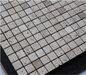 China Travertine Mosaic Manufacture Square Hy-100