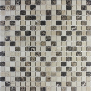 Glass Mixed Marble Mosaic Manufacture China 15x15x4mm Af01h18 Cadiz 4mm Mosaics