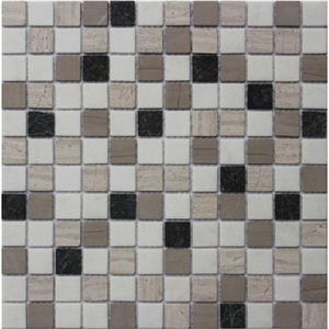 Glass Mixed Marble Mosaic Manufacture China 15x15x4mm Af08h61 Cadiz 4mm Mosaics