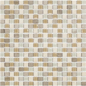 Glass Mixed Marble Mosaic Manufacture China 15x15x4mm Cadiz 301 Cadiz 4mm Mosaics