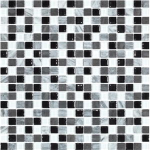 Glass Mixed Marble Mosaic Manufacture China 15x15x4mm Cadiz 304 Cadiz 4mm Mosaics