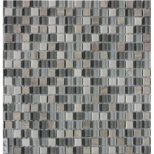 Glass Mixed Marble Mosaic Manufacture China 15x15x4mm D-305 Cadiz 4mm Mosaics