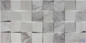 Volakas Marble Mosaic,White Marble Mosaic China Manufacture Hy-103