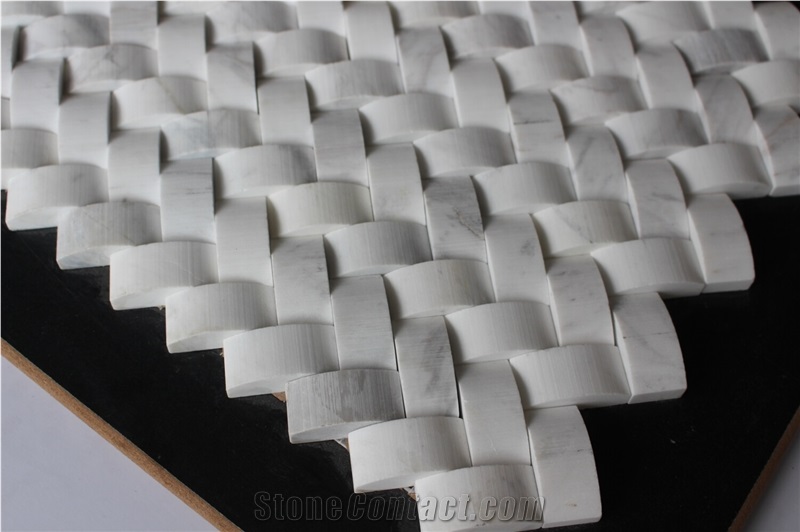 Volakas Marble Mosaic,White Marble Mosaic China Manufacture Hy-26