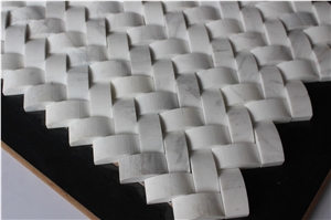 Volakas Marble Mosaic,White Marble Mosaic China Manufacture Hy-26