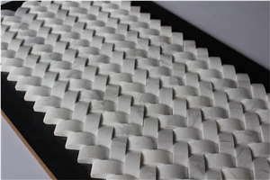 Volakas Marble Mosaic,White Marble Mosaic China Manufacture Hy-26