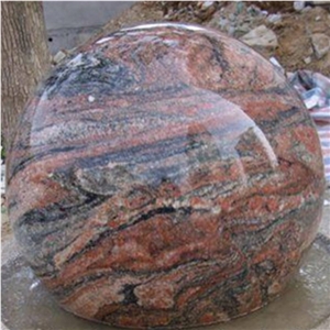 China Multicolor Red Granite Water Fountain Balls