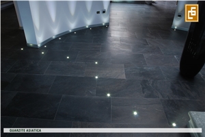 Crystal Black Quartzite Floor Tiles