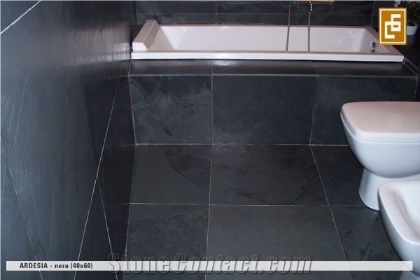 Preta Ardosia - Ardesia Nero Brazilian Black Slate Wall and Floor Tiles
