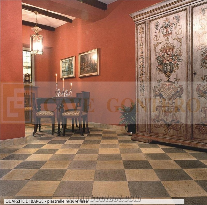 Quartzite Di Barge - Gialla Di Barge Quartzite Floor Tiles