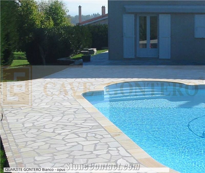 Quartzite Gontero Bianco Opus Pool Deck Crazy Pavement
