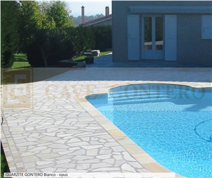 Quartzite Gontero Bianco Opus Pool Deck Crazy Pavement