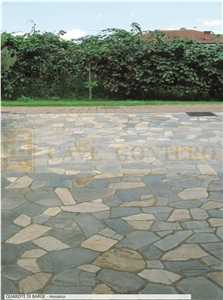 Quarzite Di Barge Grigio Crazy Paving Walkway, Flagstone Patio