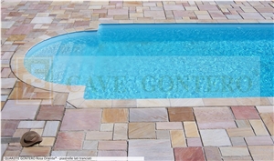 Rosa Oriente Quartzite Pool Pavers, Pool Deck Coping