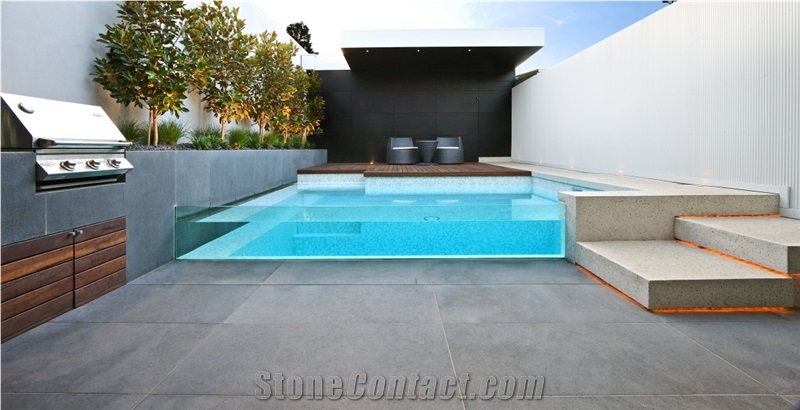 China Grey Basalt / Hainan Grey Basalt / Hainan Basalt /Lava Stone /Basaltina /Basalto /Inca Grey Pool Coping Pavers Tiles
