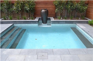 China Honed Bluestone Pool Coping Slabs&Tiles/Black Basalt/Kerbstone/Lava Stone Basaltina /Basalto /Inca Grey for Walling Flooring,Cladding