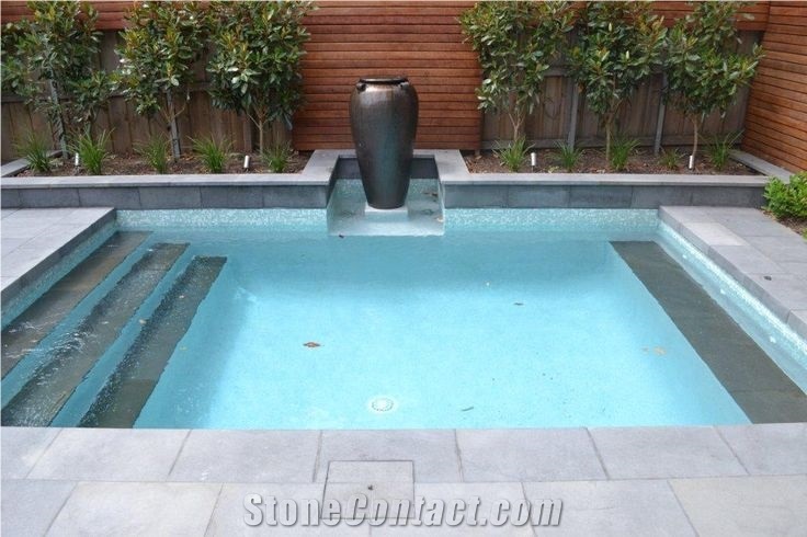 China Honed Bluestone Pool Coping Slabs&Tiles/Black Basalt/Kerbstone/Lava Stone Basaltina /Basalto /Inca Grey for Walling Flooring,Cladding