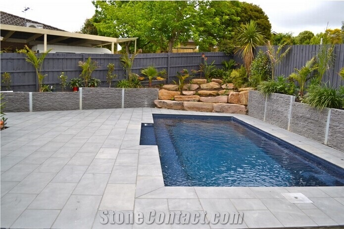 China Honed Bluestone Pool Coping Slabs&Tiles/Black Basalt/Kerbstone/Lava Stone Basaltina /Basalto /Inca Grey for Walling Flooring,Cladding