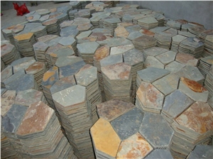 China Multicolor Flagstone Slate,Walkway Pavers & Road Paving