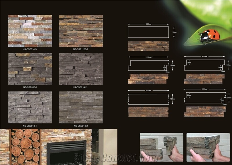 China Multicolor Slate Culture Stone /Ledge Stone/Veneer/Stacked Stone for Wall Cladding