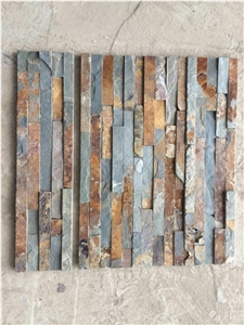 China Multicolor Slate Wall Panel Ledge Stone / Stacked Stone / Veneer / Culture Stone for Wall Clading