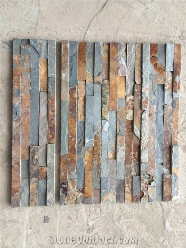China Multicolor Slate Wall Panel Ledge Stone / Stacked Stone / Veneer / Culture Stone for Wall Clading