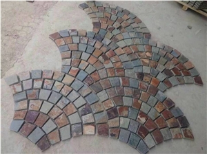China Rusty Slate Crazy Paving,Slate Net Paste,Slate Paving on Mesh,Random Flag Stone, Rusty Slate Flagstone