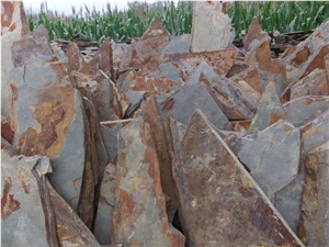 China Rusty Slate Random Pavering,Slate Rondom Flagstone, Irregular Flagstone Landscape,Ledge Stone for Wall Panel Decor,Slate Crazy Size