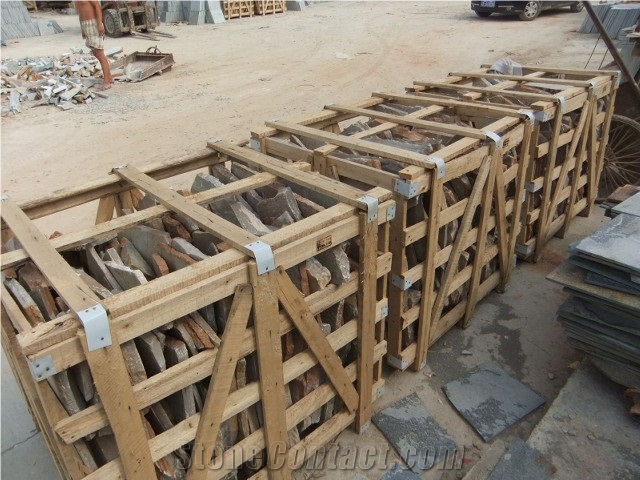 China Rusty Slate Random Pavering,Slate Rondom Flagstone, Irregular Flagstone Landscape,Ledge Stone for Wall Panel Decor,Slate Crazy Size